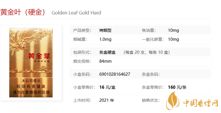 黃金葉（硬金）多少錢一包 黃金葉（硬金）價(jià)格參數(shù)一覽。